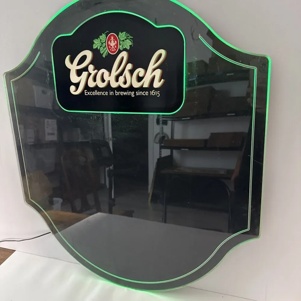 Vintage Grolsch LED Edge Lit Acrylic Bar Menu Message Board Beer Sign